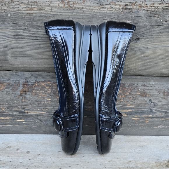 AEROSOLES Raspberry Retro, Black Patent Leather, Comfort Wedge Loafers 8M - Picture 11 of 14